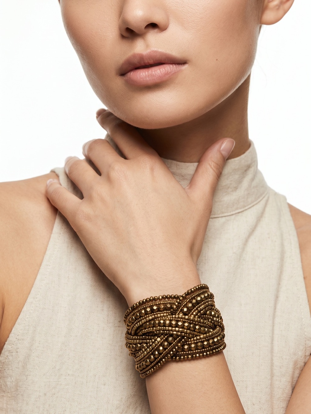 NWOT Boho Beaded Cuff One Size